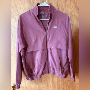 FIGS Mauve Pink Zip Jacket with Mesh Panels
